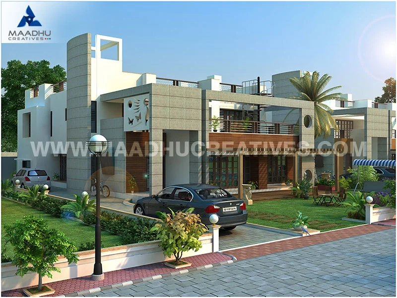 3d Exterior Bungalow Design